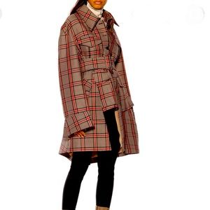 Rokh Belted Plaid Coat